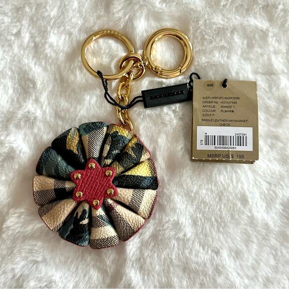 Burberry Pink Haymarket Check Key Charm - Picture 1 of 3